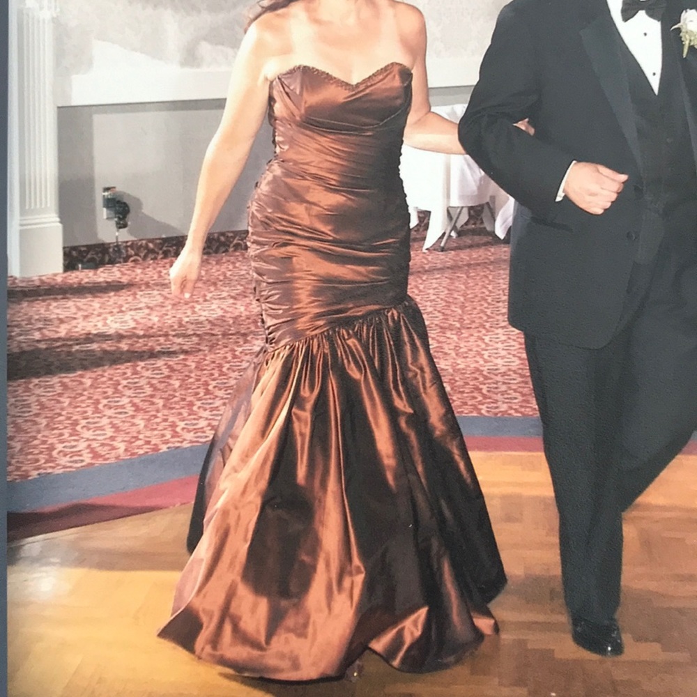Bronze evening gown